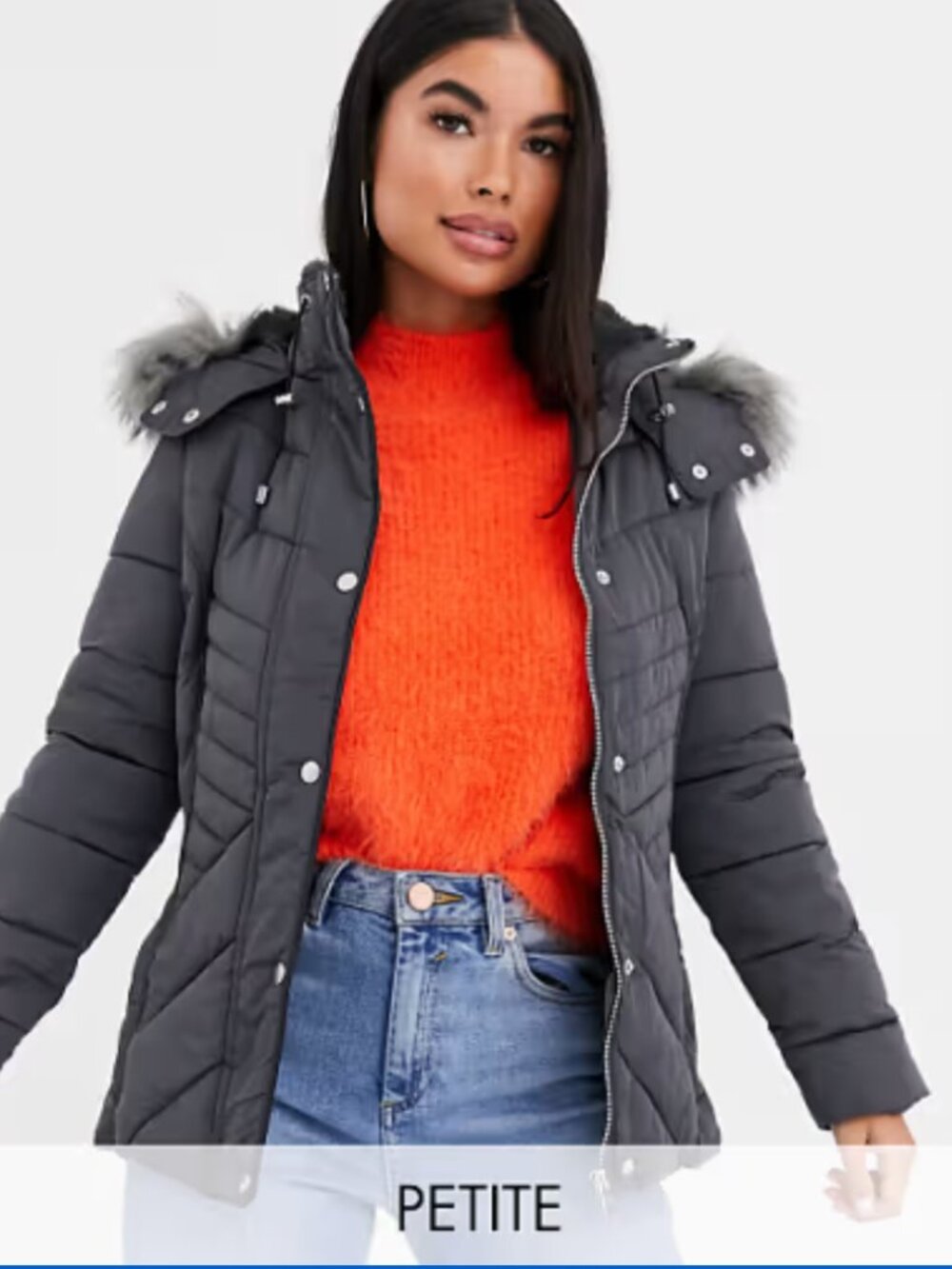 New Look Petite Grey Coat Sz. 4 (S)